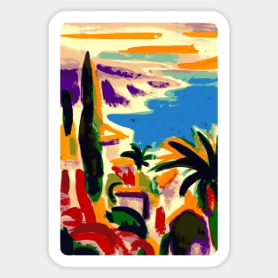 Capri Italy Art Poster Sticker